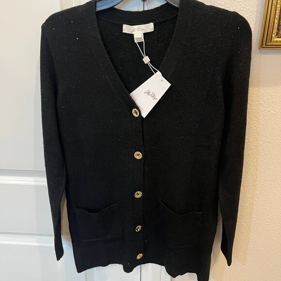 Lilly Pulitzer Averlie Black Sequin Cardigan Size XS NWT - Picture 7 of 8
